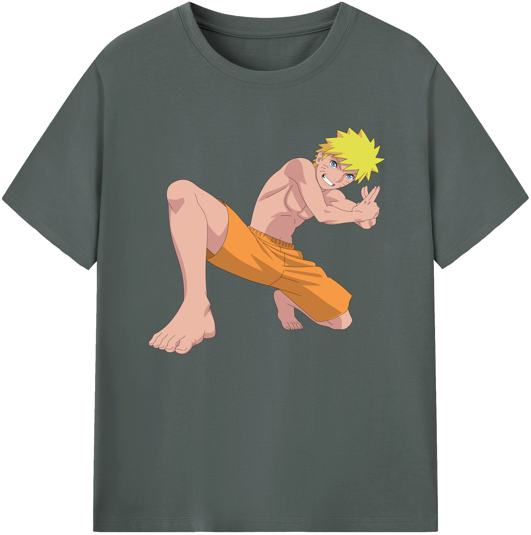 （画像用） NARUTO -ナルト- うずまき ナルト Uzumaki Naruto 綿100％ メンズ半袖Tシャツ｜肌触りやわらか＆通気性